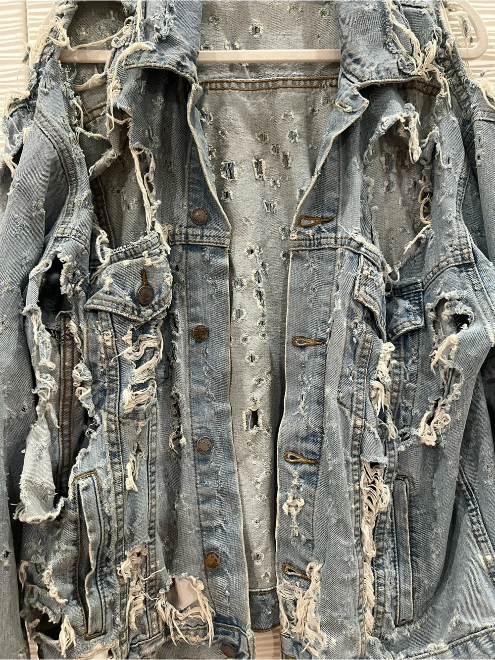 Carmar Light Blue Distressed Oversized Denim Jacket